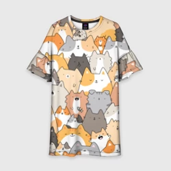 Детское платье 3D Кошачья стая