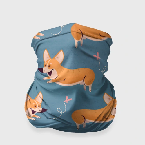 Бандана-труба 3D Корги с бабочкой