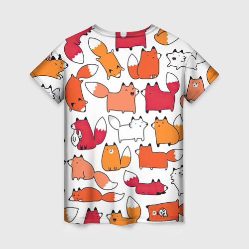 Женская футболка 3D Милые лисы, цвет 3D печать - фото 2