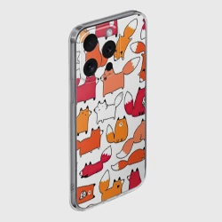 Чехол для iPhone 15 Pro Max силиконовый с защитой камеры Милые лисы - фото 2