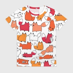 Женская футболка 3D Милые лисы