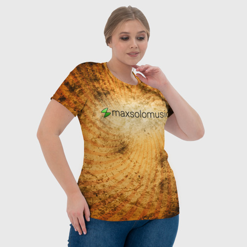 Женская футболка 3D с принтом Amber Distressed Burst, фото #4