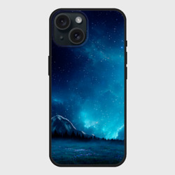 Чехол силиконовый для Apple iPhone 15 матовый Ночное поле