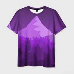 Мужская футболка 3D Ночные горы