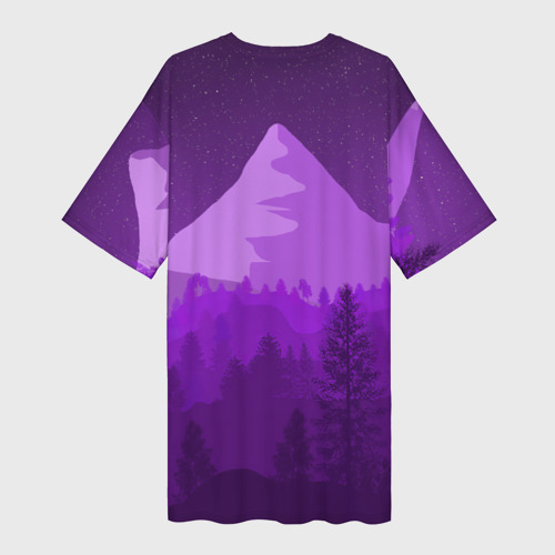 Платье-футболка 3D Ночные горы, цвет 3D печать - фото 2