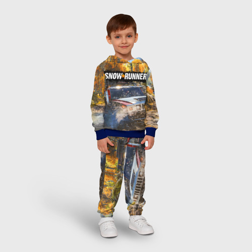 Детский костюм с толстовкой 3D Snowrunner, цвет синий - фото 3