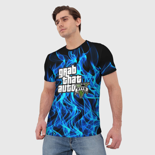 Мужская футболка 3D с принтом GTA5, фото на моделе #1