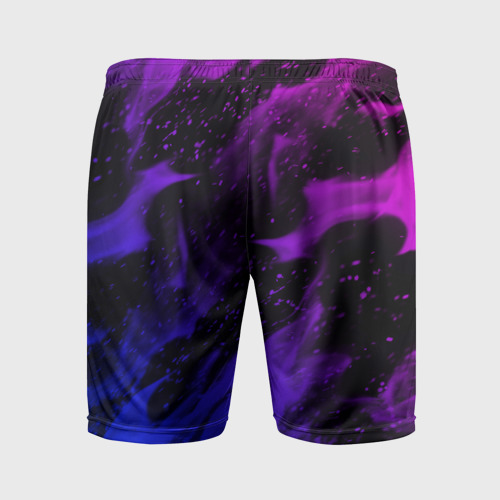 Мужские шорты спортивные Неоновый огонь, цвет 3D печать - фото 2