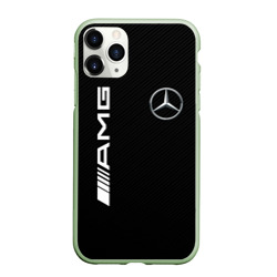 Чехол для iPhone 11 Pro Max матовый Mercedes-Benz AMG carbon