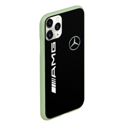 Чехол для iPhone 11 Pro Max матовый Mercedes-Benz AMG carbon - фото 2