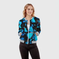 Женский бомбер 3D Рой бабочек - фото 2