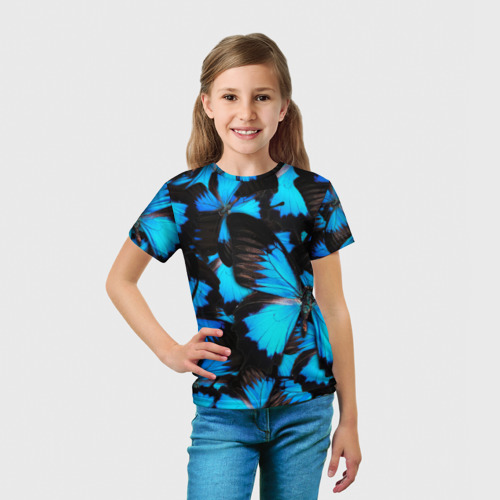 Детская футболка 3D Рой бабочек, цвет 3D печать - фото 5