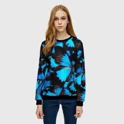 Женский свитшот 3D Рой бабочек - фото 2