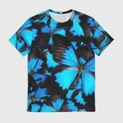 Мужская футболка 3D Рой бабочек