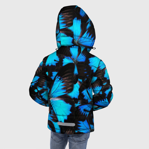 Зимняя куртка для мальчиков 3D Рой бабочек, цвет светло-серый - фото 4