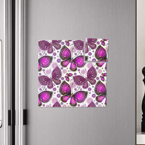 Магнитный плакат 3Х3 Фиолетовые бабочки - фото 4