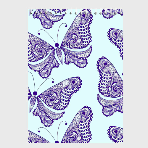Скетчбук Гжелевые бабочки, цвет белый - фото 2