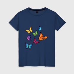 Женская футболка хлопок Бабочки