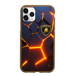 Чехол для iPhone 11 Pro Max матовый Lamborghini 3D плиты