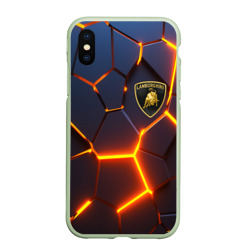 Чехол для iPhone XS Max матовый Lamborghini 3D плиты