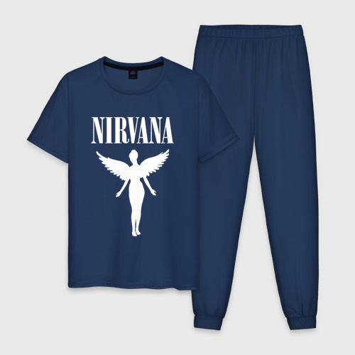 Мужская пижама хлопок Nirvana, цвет темно-синий