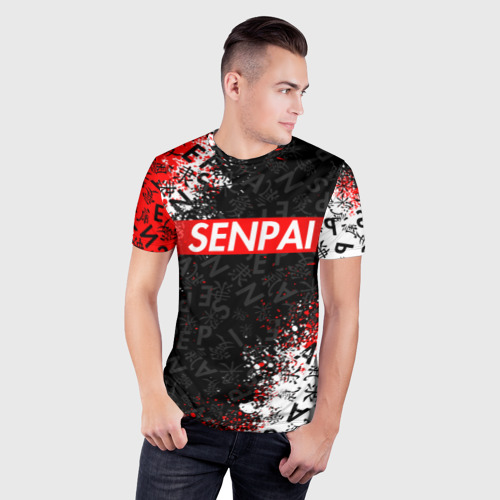 Мужская футболка 3D Slim с принтом SENPAI, фото на моделе #1