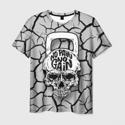 Мужская футболка 3D No pain no gain - motto