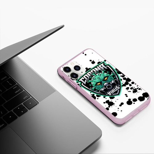 Чехол для iPhone 11 Pro матовый Covid-19, цвет розовый - фото 5