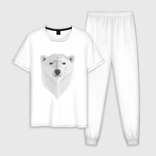 Мужская пижама хлопок Полярный Медведь, цвет белый
