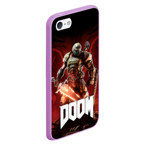 Чехол для iPhone 5/5S матовый Doom, цвет сиреневый - фото 3
