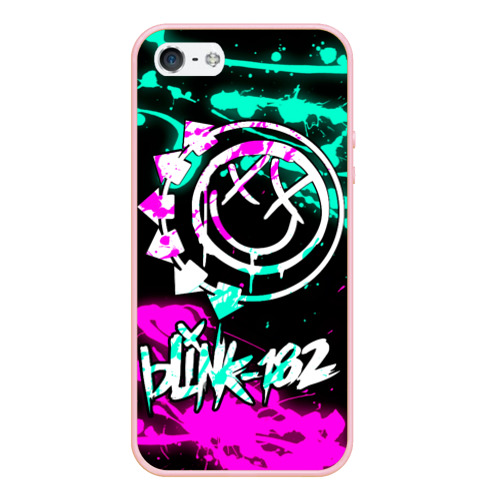 Чехол для iPhone 5/5S матовый Blink-182 6, цвет светло-розовый