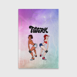 Обложка для паспорта матовая кожа Тверк черненькой и беленькой девушек