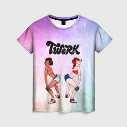 Тверк черненькой и беленькой девушек – Женская футболка 3D с принтом купить со скидкой в -26%