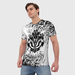 Мужская футболка 3D Черное лого оверлорд мазки - фото 2