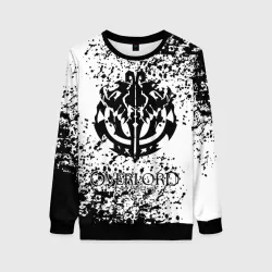 Женский свитшот 3D Черное лого оверлорд мазки