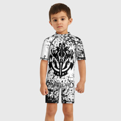 Детский купальный костюм 3D Черное лого оверлорд мазки - фото 2