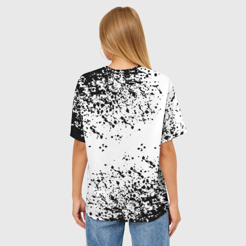 Женская футболка oversize 3D Черное лого оверлорд мазки, цвет 3D печать - фото 4