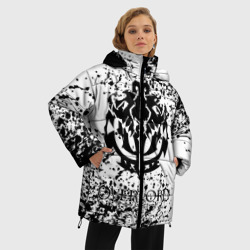 Женская зимняя куртка Oversize Черное лого оверлорд мазки - фото 2