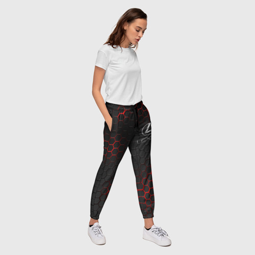 Женские брюки 3D с принтом LEXUS, вид сбоку #3