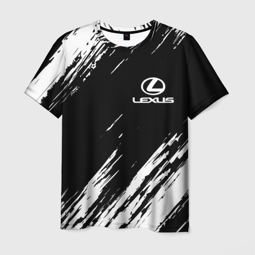 Мужская футболка с принтом Lexus Лексус, вид спереди №1