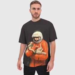 Мужская футболка oversize 3D День космонавтики - фото 2