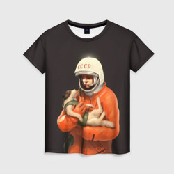 Женская футболка 3D День космонавтики