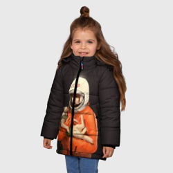 Зимняя куртка для девочек 3D День космонавтики - фото 2