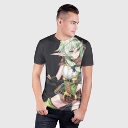 Мужская футболка 3D Slim Высшая эльфийка-лучница - фото 2