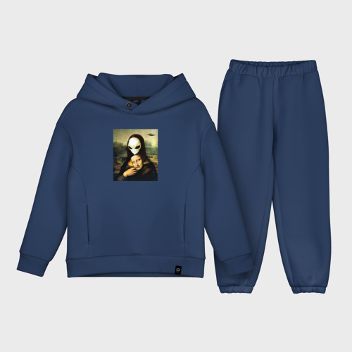 Детский костюм хлопок Oversize Mona Lisa, цвет темно-синий