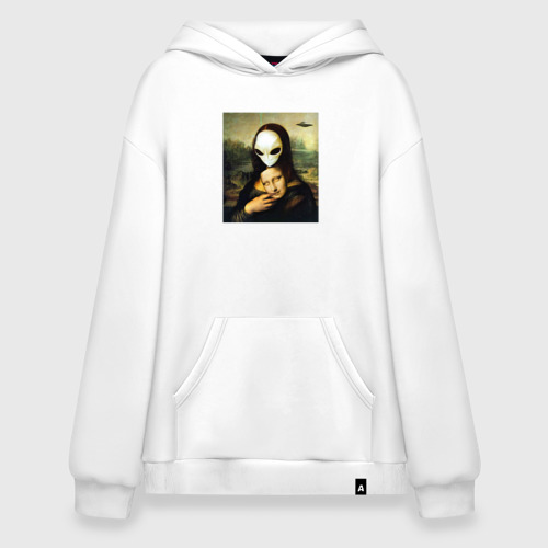 Худи SuperOversize хлопок Mona Lisa, цвет белый