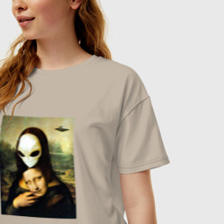 Женская футболка хлопок Oversize Mona Lisa - фото 2
