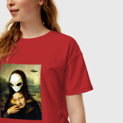 Женская футболка хлопок Oversize Mona Lisa - фото 2