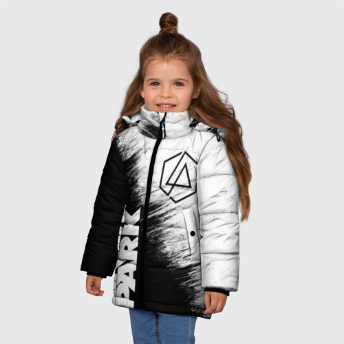 Зимняя куртка для девочек 3D с принтом LINKIN PARK [3], фото на моделе #1