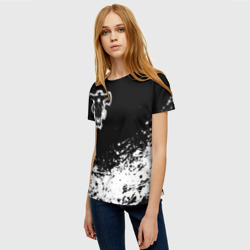 Женская футболка 3D Черный Клевер - Черный Бык - фото 2